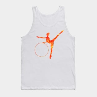 Orange Rhythmic Gymnast Hoop Tank Top